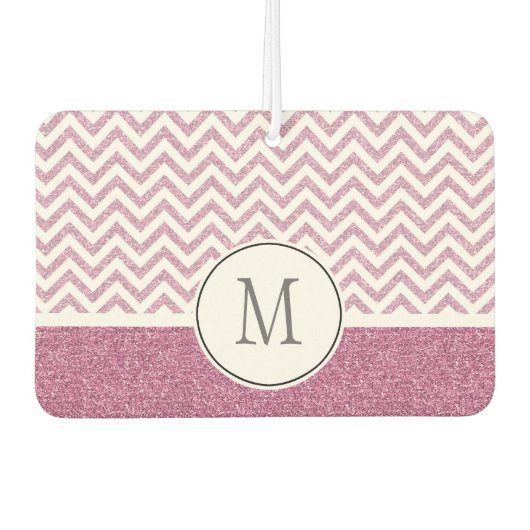 Pink Glam Imitate Glitzer Zickzack Autolufterfrischer (Vorderseite)