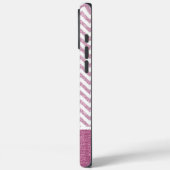 Pink Glam Imitate Glitzer Zickzack Case-Mate iPhone Hülle (Rückseite / Links)