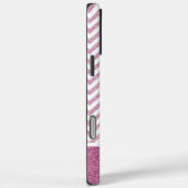 Pink Glam Imitate Glitzer Zickzack Case-Mate iPhone Hülle (Rückseite / Rechts)