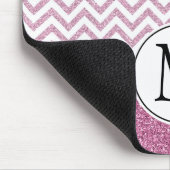 Pink Glam Imitate Glitzer Zickzack Mousepad (Ecke)