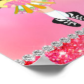Pink Glam Irish Dance Brünett Girl Poster (Ecke)