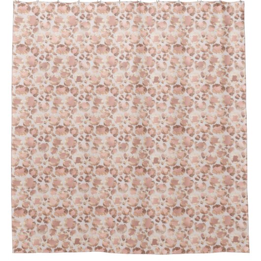 Pink Glam Leopard Print Duschvorhang (Vorderseite)