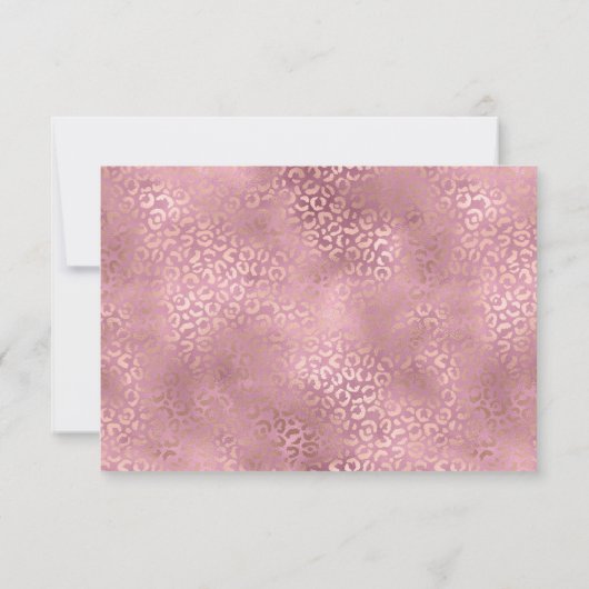 Pink Glam Leopard Print Einladung (Rückseite)