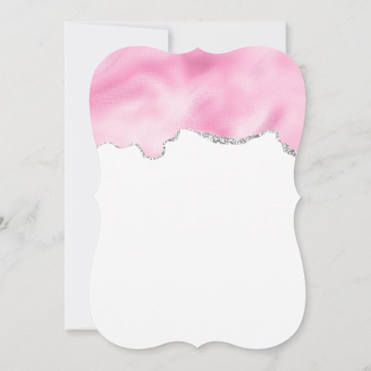 Pink Glam Lipstick & Nail Polnische Schönheit Them Einladung (Rückseite)