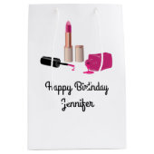 Pink Glam Lipstick & Nail Polnische Schönheit Them Mittlere Geschenktüte (Vorderseite)