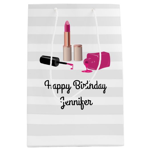 Pink Glam Lipstick & Nail Polnische Schönheit Them Mittlere Geschenktüte (Vorderseite)