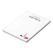 Pink Glam Lipstick & Nail Polnische Schönheit Them Notizblock (Rotiert)