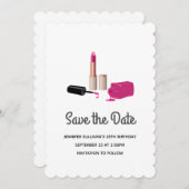 Pink Glam Lipstick & Nail Polnische Schönheit Them Save The Date (Vorne/Hinten)