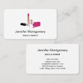 Pink Glam Lipstick & Nail Polnische Schönheit Them Visitenkarte (Vorne/Hinten)