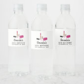 Pink Glam Lipstick & Nail Polnische Schönheit Them Wasserflaschenetikett (Flaschen)