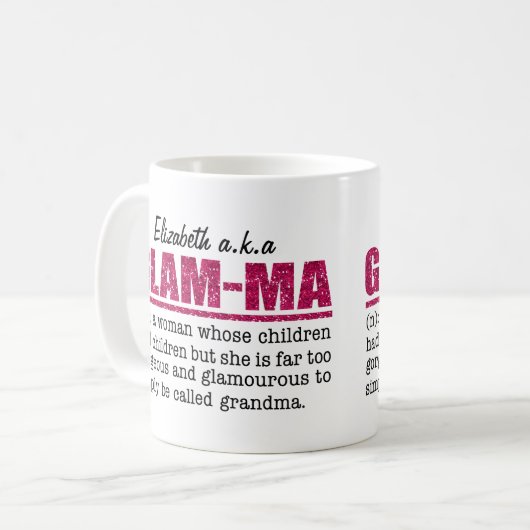 Pink Glam Ma - Oma Kaffeetasse (Vorderseite Links)