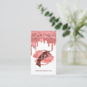 Pink Glam Nail Art Manicure Salon Script Monogram Visitenkarte (Stehend Vorderseite)