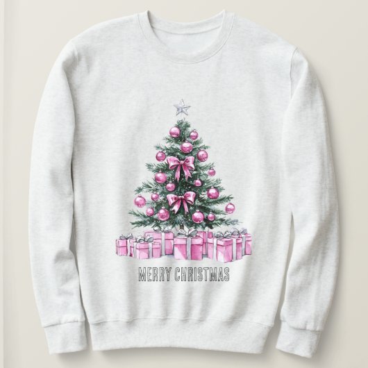 Pink Glam Ornamente Weihnachtsbaum & Geschenke Sweatshirt (Design vorne)