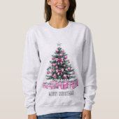Pink Glam Ornamente Weihnachtsbaum & Geschenke Sweatshirt (Vorderseite)