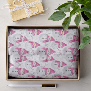 Pink Glam Schneemann Schneefrau Weihnachten Seidenpapier
