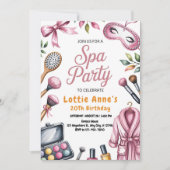 Pink Glam Spa Party Einladung (Vorderseite)