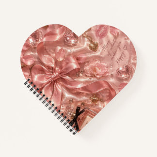 Pink Glamorous Heart Romantic SassySpiral Notebook Notizblock