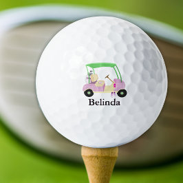 Pink Glamour Golf Cart mit Namen Golfball