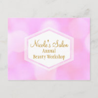 Pink Glamour Lights Bokeh Chic Event Postkarte