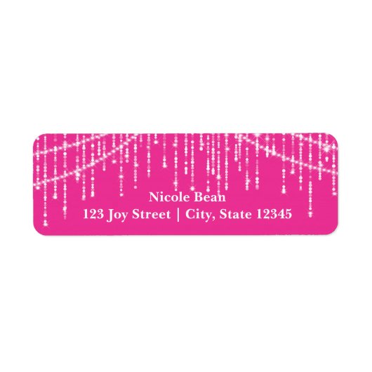 Pink Glamour Sparkle Light Address Labels (Vorne)