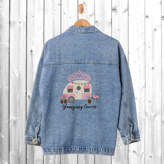 Pink Glamping Camping Queen Jeansjacke