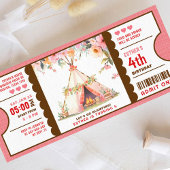 Pink Glamping Geburtstagskarte Einladung