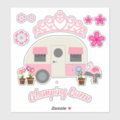 Pink Glamping Queen Sticker Set (Blatt)