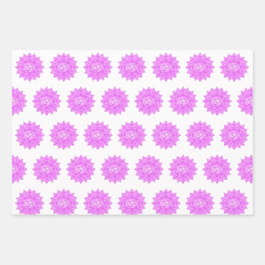 Pink Glass Lotus Blume Om Symbol Zeichnend Geschenkpapier Set (Vorderseite 3)