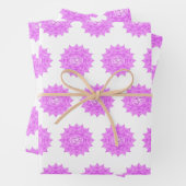 Pink Glass Lotus Blume Om Symbol Zeichnend Geschenkpapier Set (Beispiel)