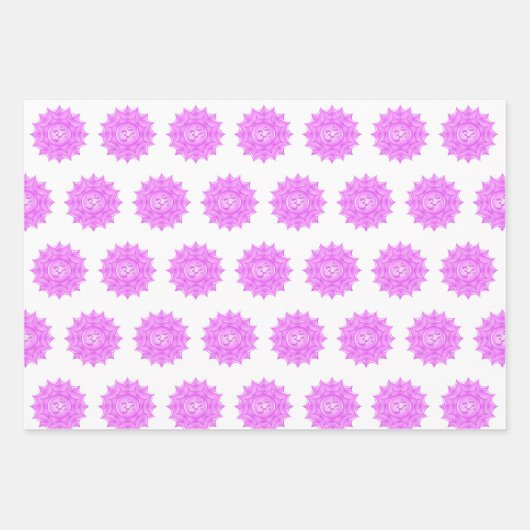 Pink Glass Lotus Blume Om Symbol Zeichnend Geschenkpapier Set (Vorderseite)