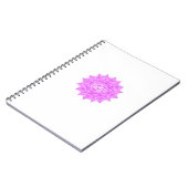 Pink Glass Lotus Blume Om Symbol Zeichnend Notizblock (Linke Seite)