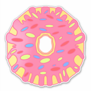 Pink Glazed Donut Aufkleber