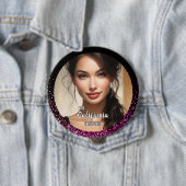 Pink Glimmer Pageant Photo Button Pin (Beispiel)
