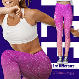 Pink Glitted Typografy Leggins