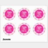 Pink Glitter Barbie Thank You Favor Stickers (Blatt)