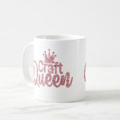 Pink Glitter Bastelkönigin Kaffeetasse (Vorderseite Links)