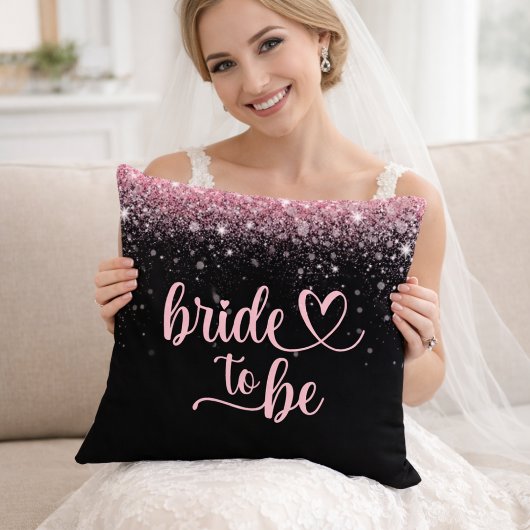 Pink Glitter Bridal Shower Cushion Kissen