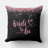 Pink Glitter Bridal Shower Cushion Kissen (Vorderseite)