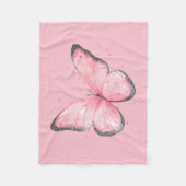 pink glitter butterfly fleecedecke (Vorderseite)