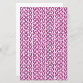 Pink Glitter Chevrons Knit Pattern Print Briefpapier (Vorne/Hinten)