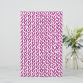 Pink Glitter Chevrons Knit Pattern Print Briefpapier (Stehend Vorderseite)