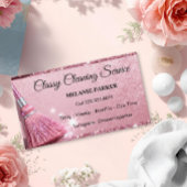 pink Glitter Classy Cleaning Services Visitenkarte