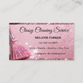 pink Glitter Classy Cleaning Services Visitenkarte (Vorderseite)