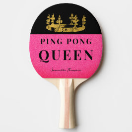 Pink Glitter Crown Table Tennis Queen Glam Custom Tischtennis Schläger