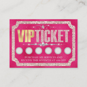 Pink Glitter & Diamanten VIP-Kundenbindungskarte Visitenkarte