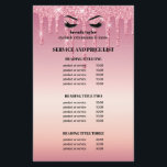 Pink Glitter Dripps EYELASH SALON SERVICE LIST Flyer<br><div class="desc">Eyelash Verlängerungen price list hat perfekt way to show your services and pricing. Einschliesslich Backofen customizable headings and body text fields, and space for your business contact information along the bottom. To adjust layout, enter your text and then use the Customize function to change positioning and machen sizes.are perfekt for...</div>