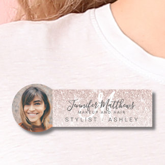 Pink Glitter Foto Gewerbe Logo Make-up Friseursalo Namensschild