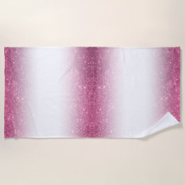 Pink Glitter Funkel Fancy Glamour – Umschlag-Linie Strandtuch