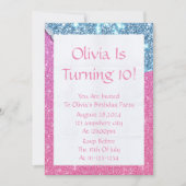 PINK GLITTER GIRL BIRTHDAY INVITATION EINLADUNG (Vorderseite)