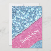 PINK GLITTER GIRL BIRTHDAY INVITATION EINLADUNG (Rückseite)